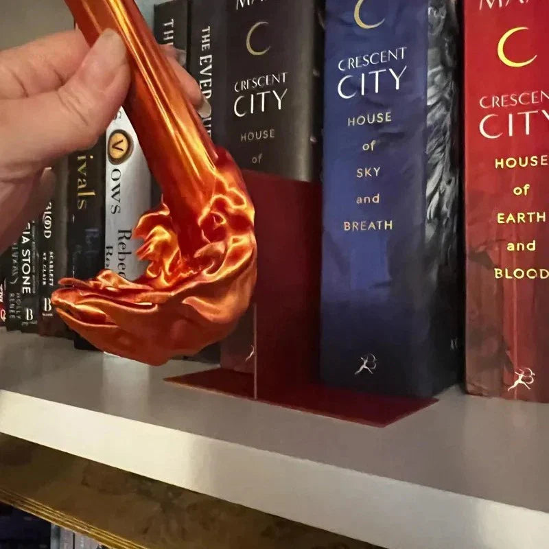 Close-up of the Dragon Book Lamp flame base